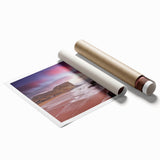 Extra large rolled canvas print featuring a serene floral scene in soft pink and green tones.