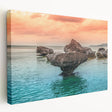 Large art of a serene Philippine landscape on stretched canvas, featuring lush greenery and a tranquil lake.
