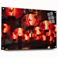 Acrylic print of a large abstract depiction of Singapore, with vibrant blue and gray tones, ideal for dining room decor.