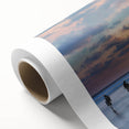 Art deco poster of a serene Sri Lankan landscape in soft pastel hues on rolled canvas, ideal for nursery wall art.