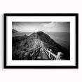 Extra large textured abstract art print of a colorful, stylized Taiwan scenery on a black framed canvas.