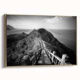 Framed canvas depicting a vintage-style Taiwanese landscape with muted gold and black tones, suitable for bedroom wall art.
