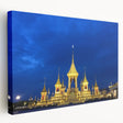 Large canvas print of Bangkok skyline in muted gray and blue tones, ideal for kitchen wall art.