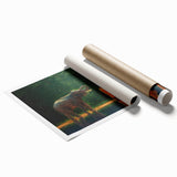Extra large rolled print of a serene Thai landscape with lush greens and floral elements.