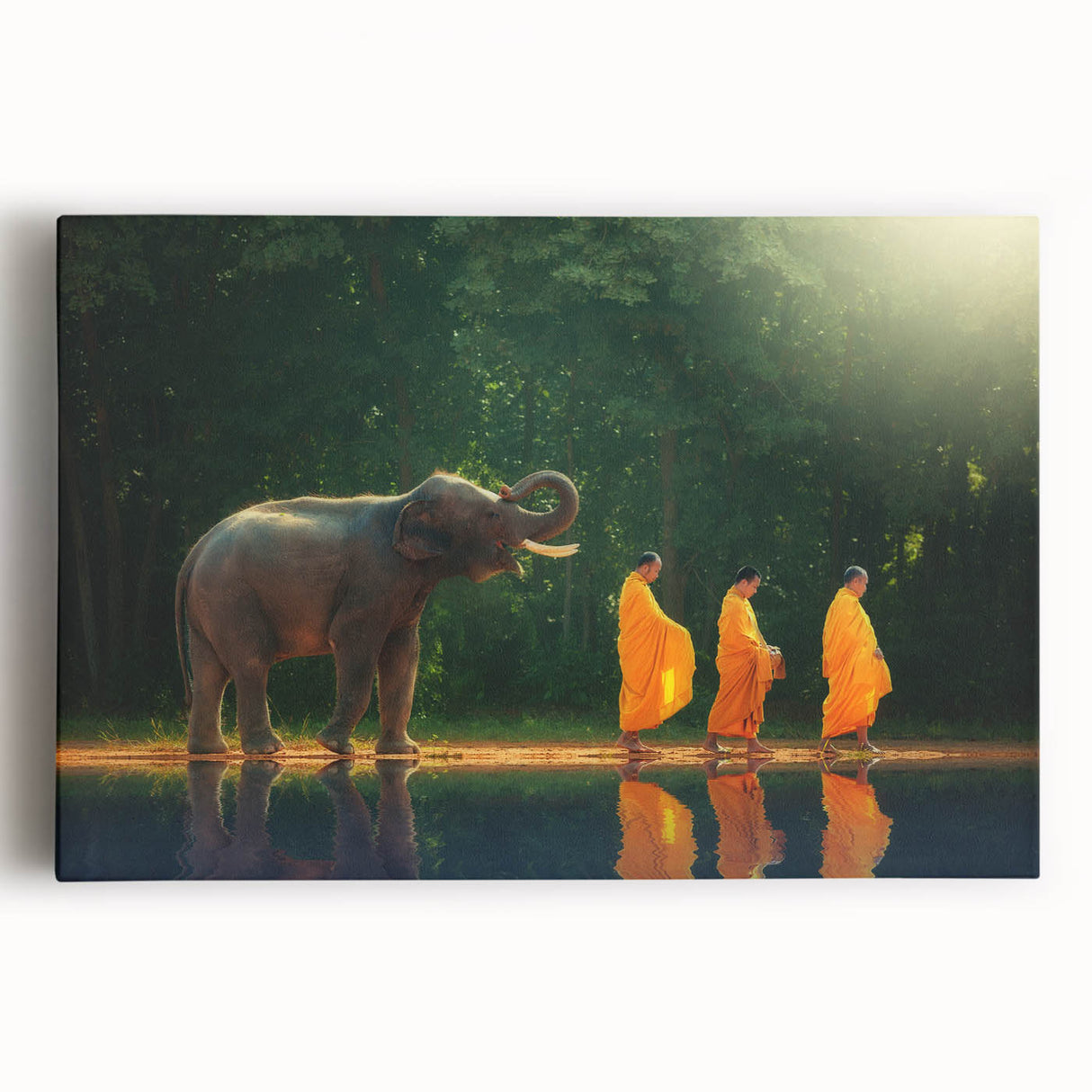 Black and white large canvas print of a Thai landscape, ideal for kitchen wall art.