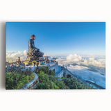 Black and white panoramic photo of a Vietnamese rice field on stretched canvas, ideal for kitchen wall art.