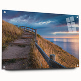 Large abstract wall art of Adelaide scenery in muted earth tones on acrylic glass, ideal for dining room ambiance.