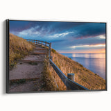 Black and white framed canvas of Adelaide landscape, vintage poster style, ideal for bedroom wall art.