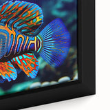 Extra large framed canvas featuring a textured depiction of the Great Barrier Reef in vibrant colors.