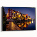 Black and white framed canvas featuring a vintage-style Queensland landscape, ideal for bedroom wall art.