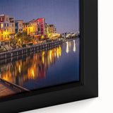 Extra large framed canvas of a textured Queensland, Australia scenery in black with colorful art accents.