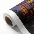 Art deco poster of Queensland scenery on rolled canvas, featuring pastel shades, ideal for nursery wall art.