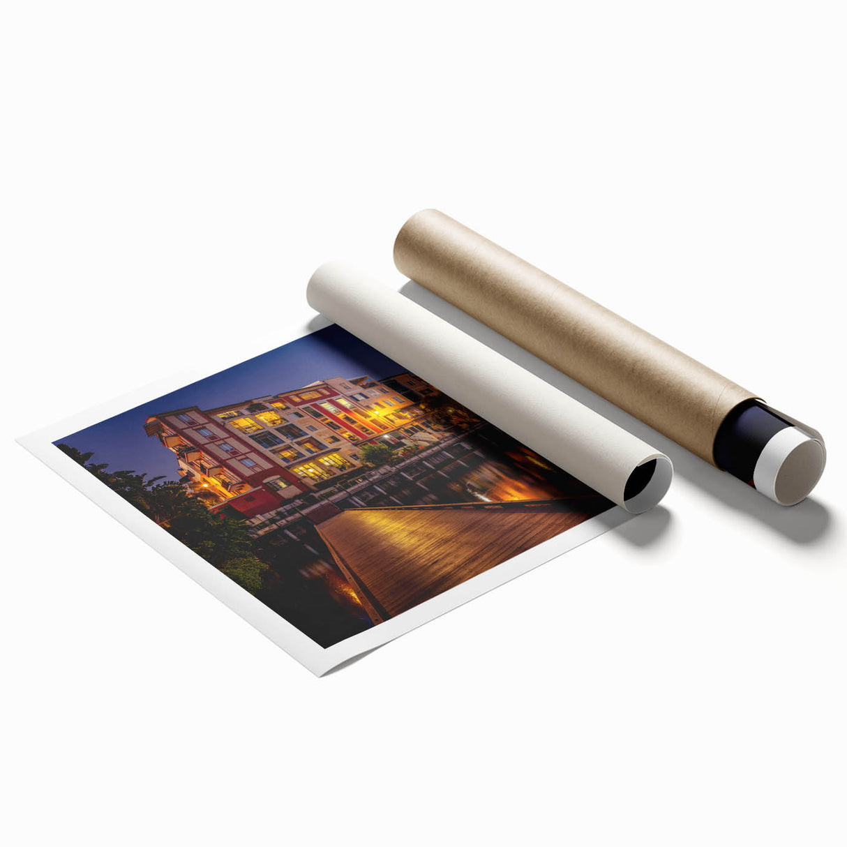 Extra large rolled print of Queensland scenery with vibrant floral elements.