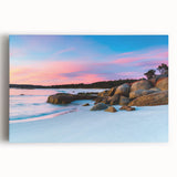 Black and white photo of Tasmania scenery on large stretched canvas, suitable for kitchen wall art.