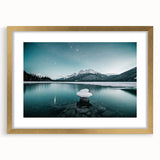 Extra large textured abstract art print of Alberta scenery in muted earth tones, framed with a gold mat.