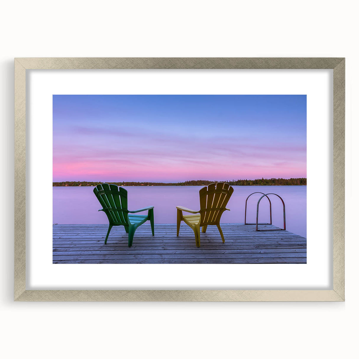 Textured abstract art print of Manitoba scenery in muted earth tones, framed in silver, ideal for bedroom decor.