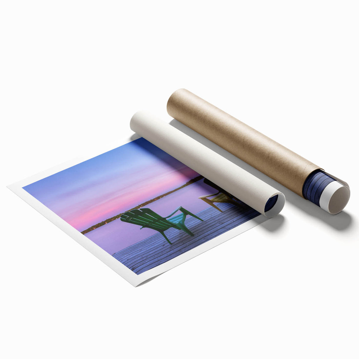 Extra large rolled print of a serene Manitoba landscape with soft floral elements, ideal for classy bathroom wall decor.
