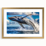 Extra large abstract art print of a textured Canadian New Brunswick scenery in a gold frame, ideal for living room decor.