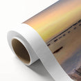 Art deco poster featuring a serene Newfoundland landscape in muted earth tones on rolled canvas.