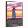 Black and white wall art of a Nova Scotia landscape on framed canvas, suitable for bedroom decor.