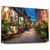 Acrylic print of a Quebec, Canada scenery in muted earth tones, ideal for dining room decor.