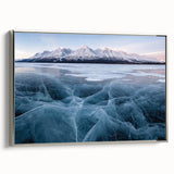 Landscape art painting of the Yukon scenery in colorful art tones on a framed canvas.