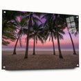 Large abstract wall art of Caribbean scenery on acrylic glass, featuring azure and teal tones.