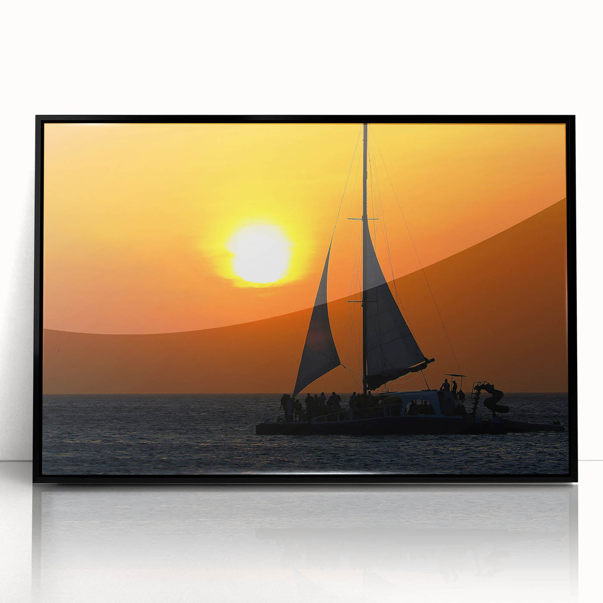 Large abstract wall art depicting a Caribbean scenery in Aruba.