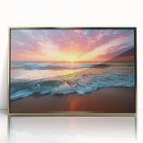 Art deco poster of Caribbean Barbados scenery in gold frame, acrylic print, ideal for modern art wall decor.