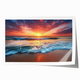Extra large rolled print of a Caribbean Barbados scenery with vibrant tropical floral elements.