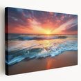 Large canvas print displaying a serene Caribbean beach scene, ideal for kitchen wall art.