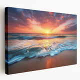 Large canvas print displaying a serene Caribbean beach scene, ideal for kitchen wall art.
