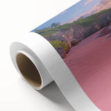 Art Deco poster featuring a serene Bermuda seascape in pastel shades on a rolled canvas, ideal for nursery wall art.