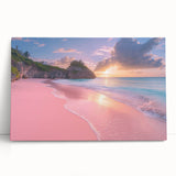 Black and white large art print of a Caribbean beach scenery on stretched canvas, ideal for kitchen wall art.