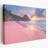 Large art depicting vibrant Caribbean scenery on stretched canvas, ideal for kitchen wall art.