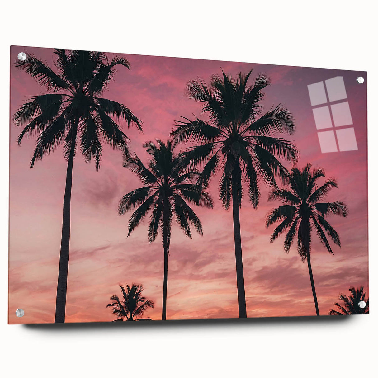Acrylic glass print of a Caribbean seascape with vivid blue and turquoise waters, ideal for dining room decor.