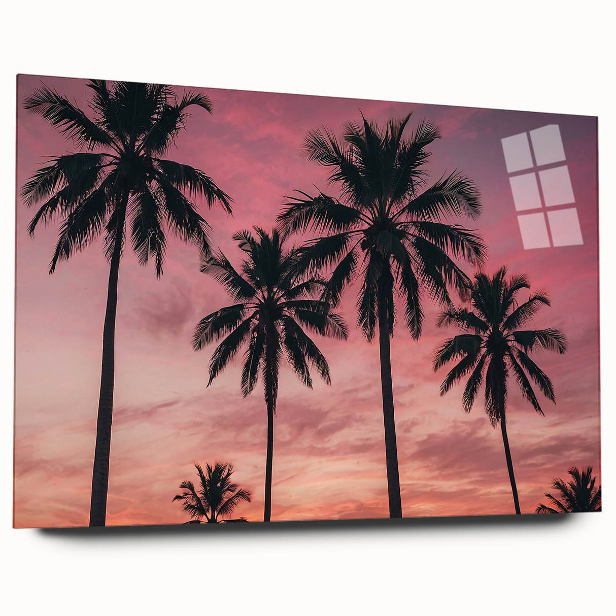 Large abstract acrylic print of a Caribbean seascape in vivid blue and green tones, ideal for bedroom or dining room art.