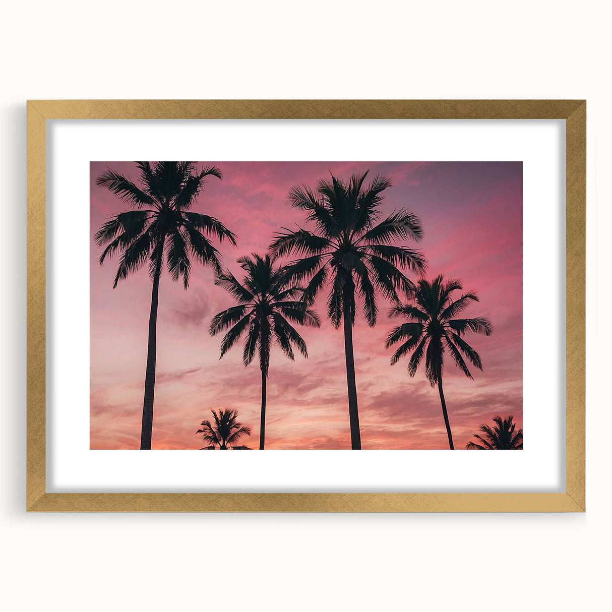 Abstract art print depicting a Caribbean scenery in muted blues and greens on a framed canvas, ideal for dining room decor.