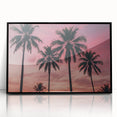 Large abstract wall art depicting a Caribbean scenery on a black framed acrylic print, ideal for modern living room decor.
