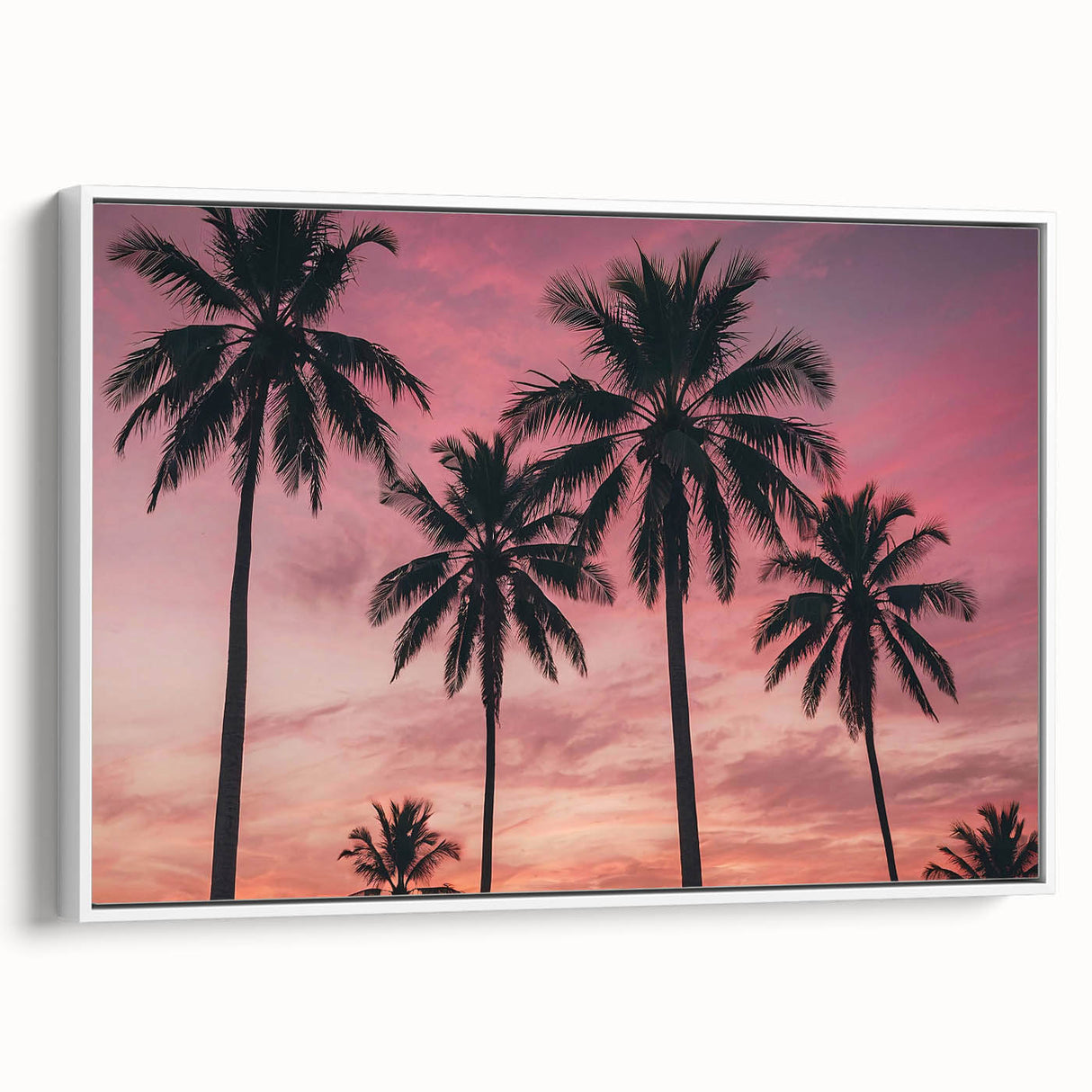Vintage poster art of a Caribbean scenery on a framed canvas, featuring vibrant colors, ideal for living room decor.