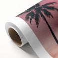 Art deco poster of a serene Caribbean landscape in pastel shades on rolled canvas, suitable for nursery wall art.