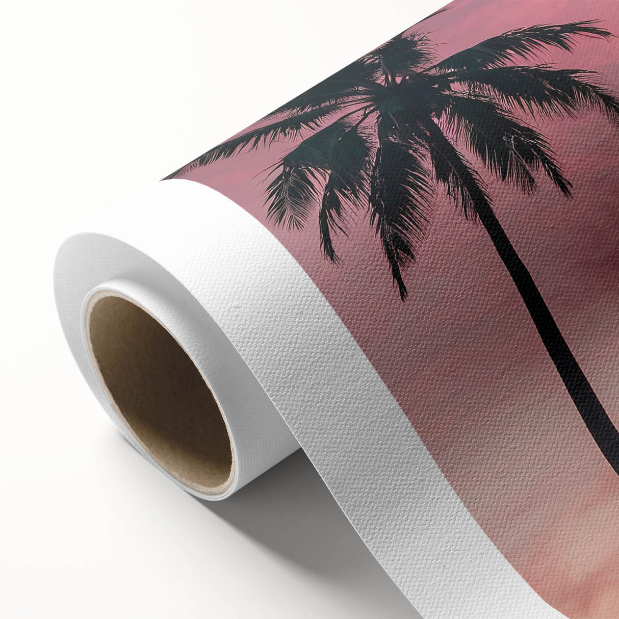 Art deco poster of a serene Caribbean landscape in pastel shades on rolled canvas, suitable for nursery wall art.