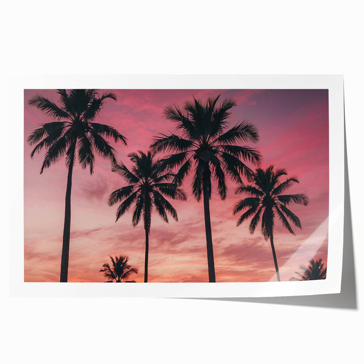 Extra large rolled print of a Caribbean Jamaican scenery with vibrant tropical floral elements.