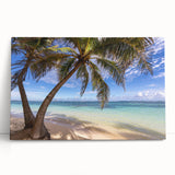 Black and white photograph of Caribbean scenery on stretched canvas, ideal for kitchen wall art or bedroom ambiance.