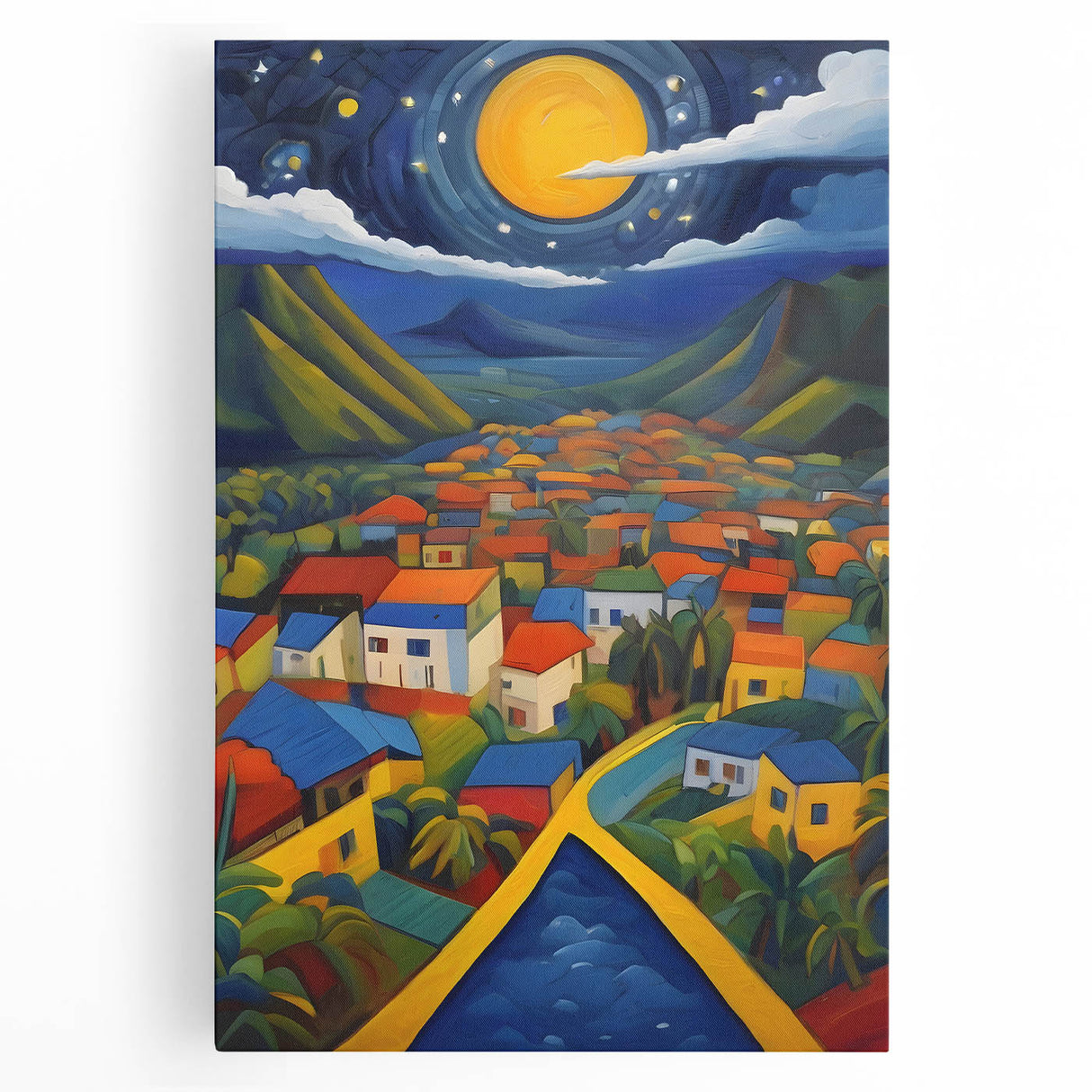 Black and white stretched canvas of Saint Lucia scenery, ideal for kitchen wall art or bedroom ambiance.