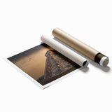 Extra large rolled print featuring a floral scene in muted earth tones.