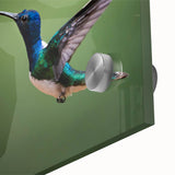 Large abstract wall art depicting a Central American landscape in vibrant greens and blues on acrylic glass.
