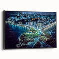 Black and white wall art featuring a vintage-style landscape of El Salvador, framed canvas ideal for bedroom decor.