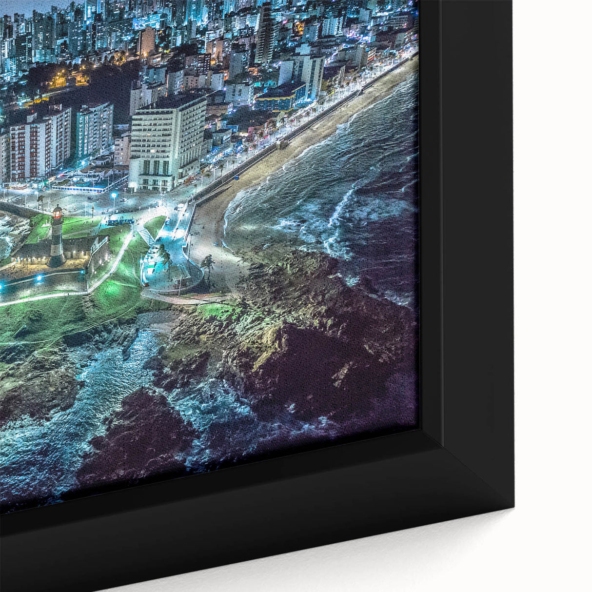 Extra large framed canvas featuring a textured, colorful abstract design with black accents, ideal for living room decor.