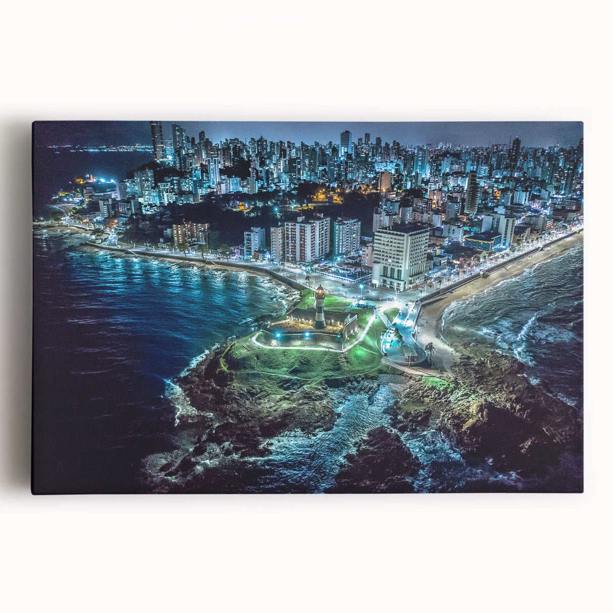 Large black and white photograph of El Salvador scenery on stretched canvas, suitable for kitchen wall art.